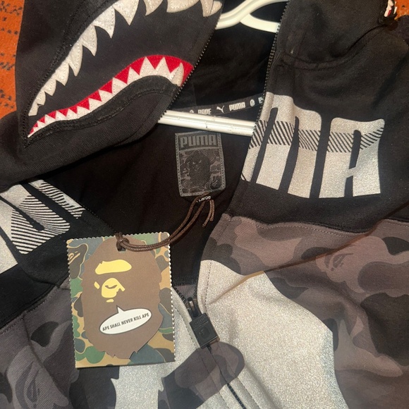Bape X Puma Shark Full Zip Hoodie - Picture 2 of 8